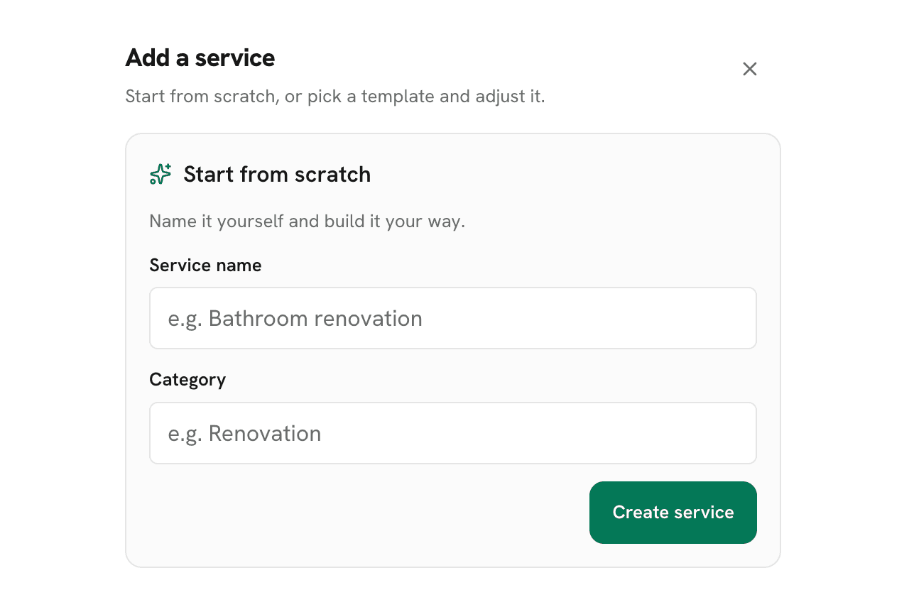 Set up a service