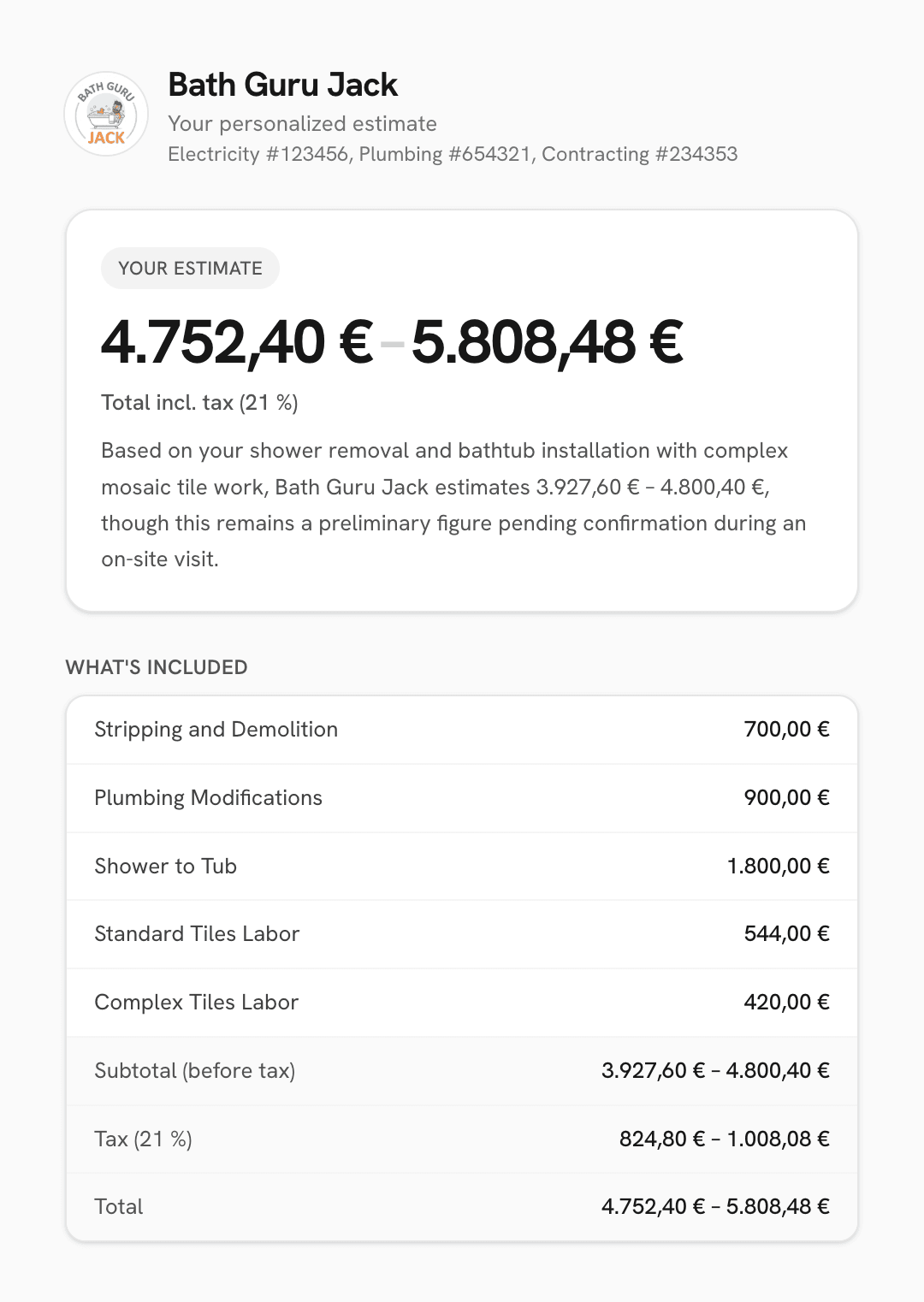 Account for the choices that regularly change the price.